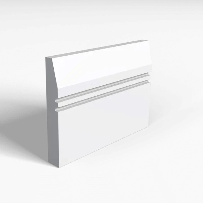 Splay And 2 Square Grooves Skirting Board Transparent