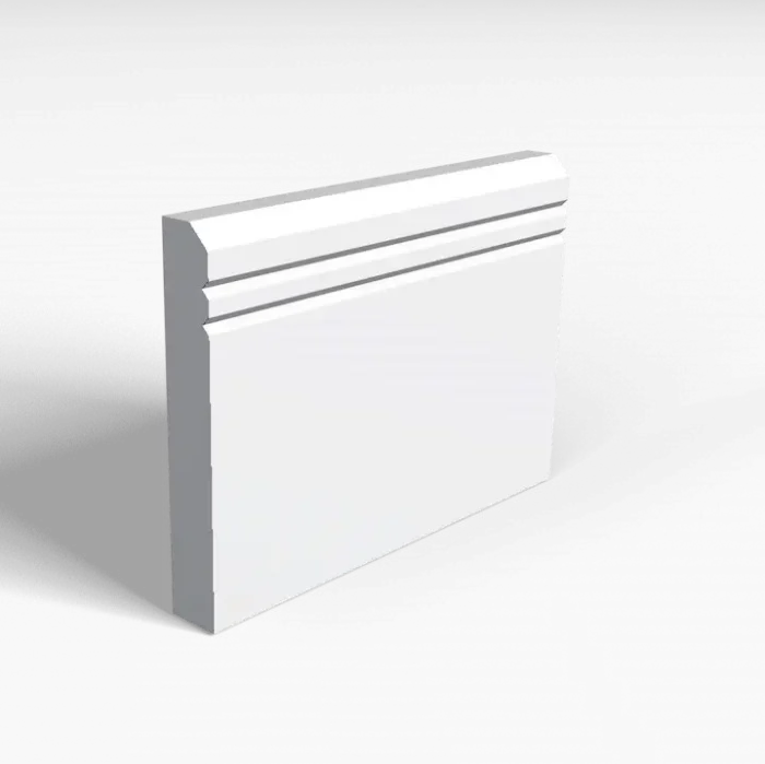 Chamfer And 2 V Grooves Skirting Board Transparent